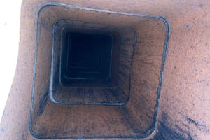 inside of a chimney showing the chimney lining